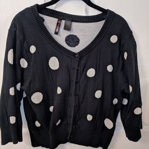 Torrid black and grey polka dot cardigan